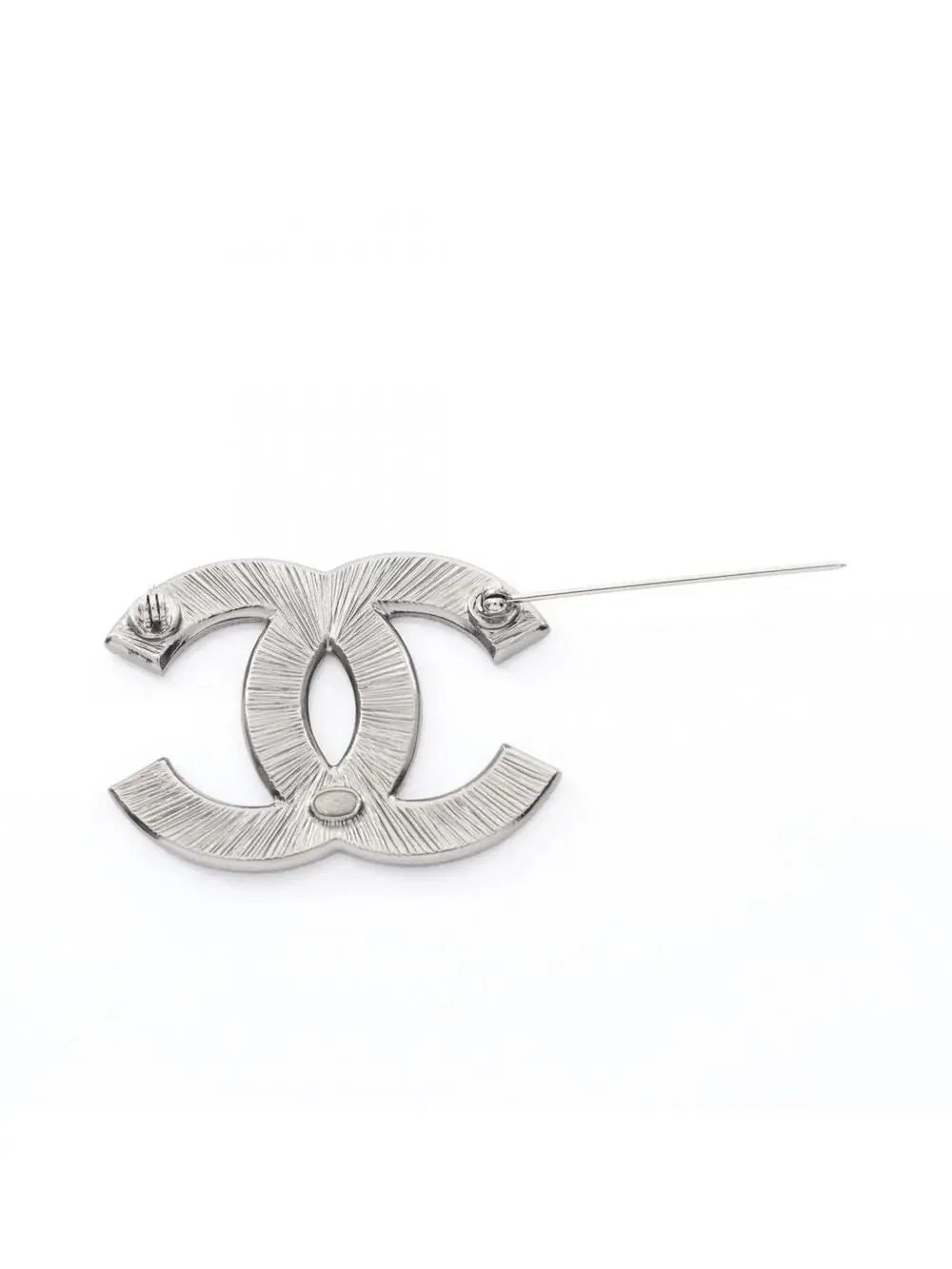 Chanel Cc Logo Brooch Sterling Silver #207078C13B